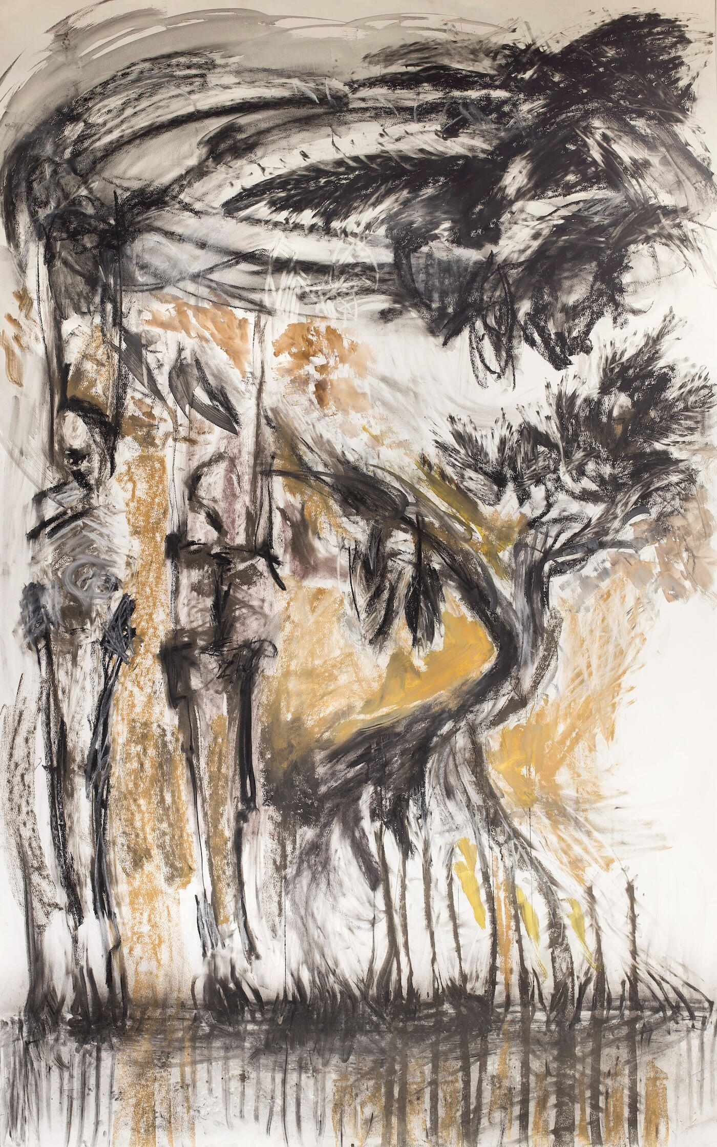 Ink and charcoal on paper. 240x152 cm (94.5×59.8 in)